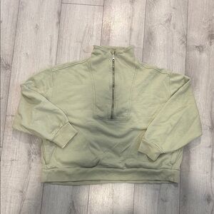 Everlane Organic Cotton Pullover in Sage with slight discoloration